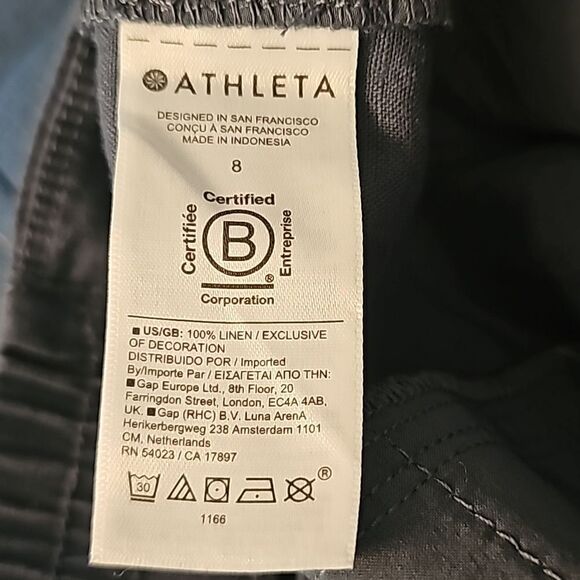 Athleta Voyager Linen Short, Size 8, Granite Blue, NWT - Picture 8 of 10